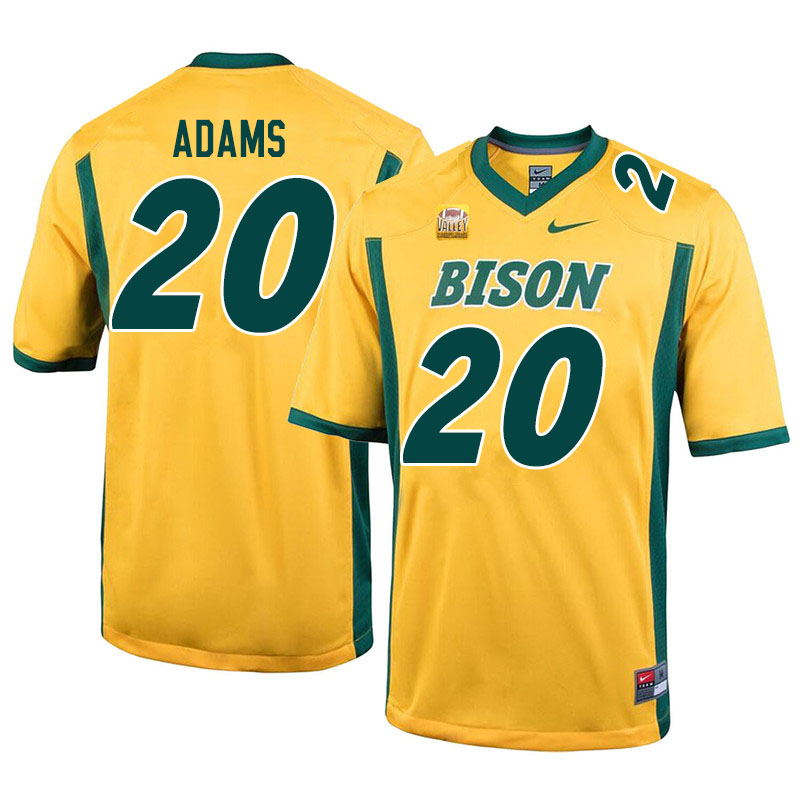 Men #20 Adrian Adams North Dakota State Bison College Football Jerseys Sale-Yellow - Click Image to Close